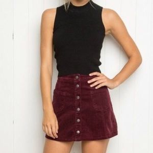 Brandy Melville Corduroy Button Up Skirt